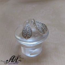 Сребърни обеци с цирконий  -  E-1165